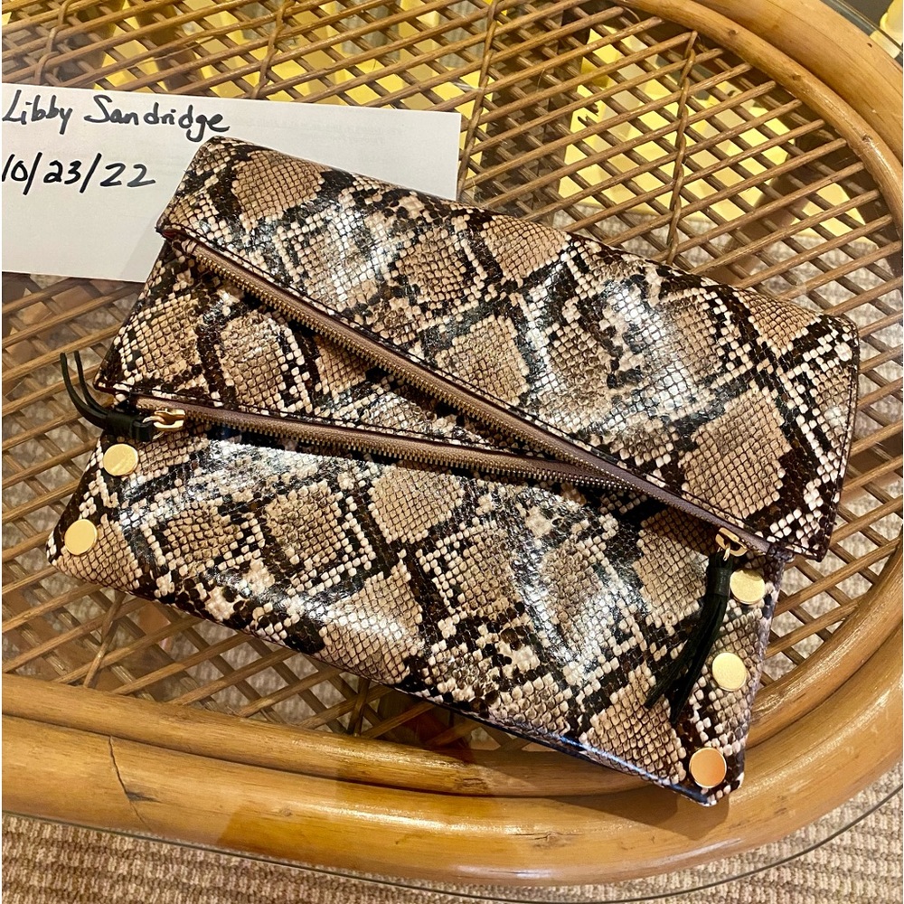 Hammitt Dillon domino snake bushed gold Medium crossbody. Like new.